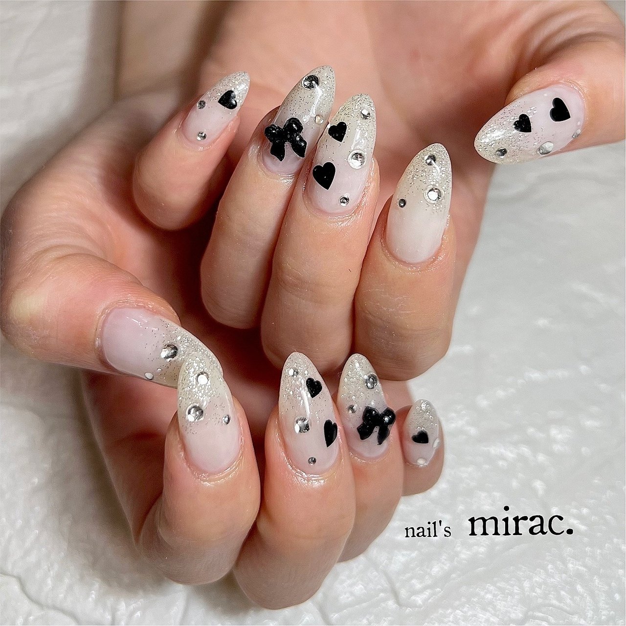 ハンド/ホワイト/クリア/ブラック/ジェルネイル - nail'smirac.☆林