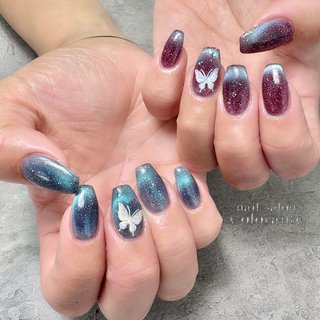 おすすめ順｜フレンチ/マグネット/＃蝶々のネイルデザイン