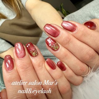 #マグネット #手が綺麗に見えるネイル #女子会 #蝶々 #マグネット #キラキラ #レッド #masayo #ネイルブック