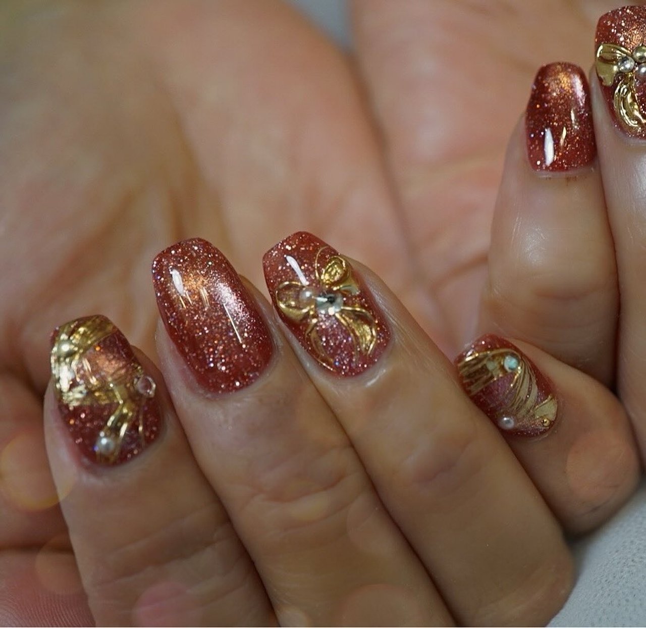 マグネットネイル フラッシュ リボンネイル ネイルチップ