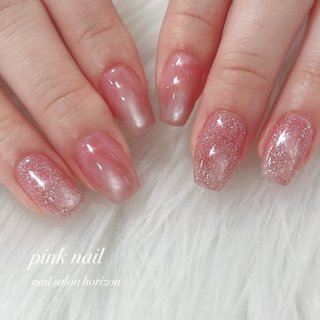 #マグネットネイル#フラッシュネイル#ピンクネイル#シンプルネイル#オフィスネイル #手が綺麗に見えるネイル #ハンド #フラッシュ #マグネット #ピンク #ジェルネイル #お客様 #mika_m #ネイルブック