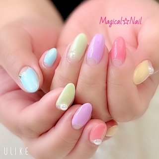 春/フレンチ/カラフルのネイルデザイン｜ネイルブック