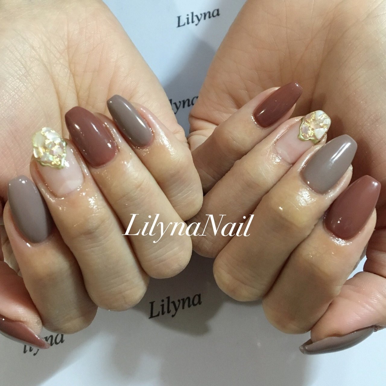 秋 冬 ハンド シンプル ワンカラー Nailsalon Lilynaのネイルデザイン No ネイルブック