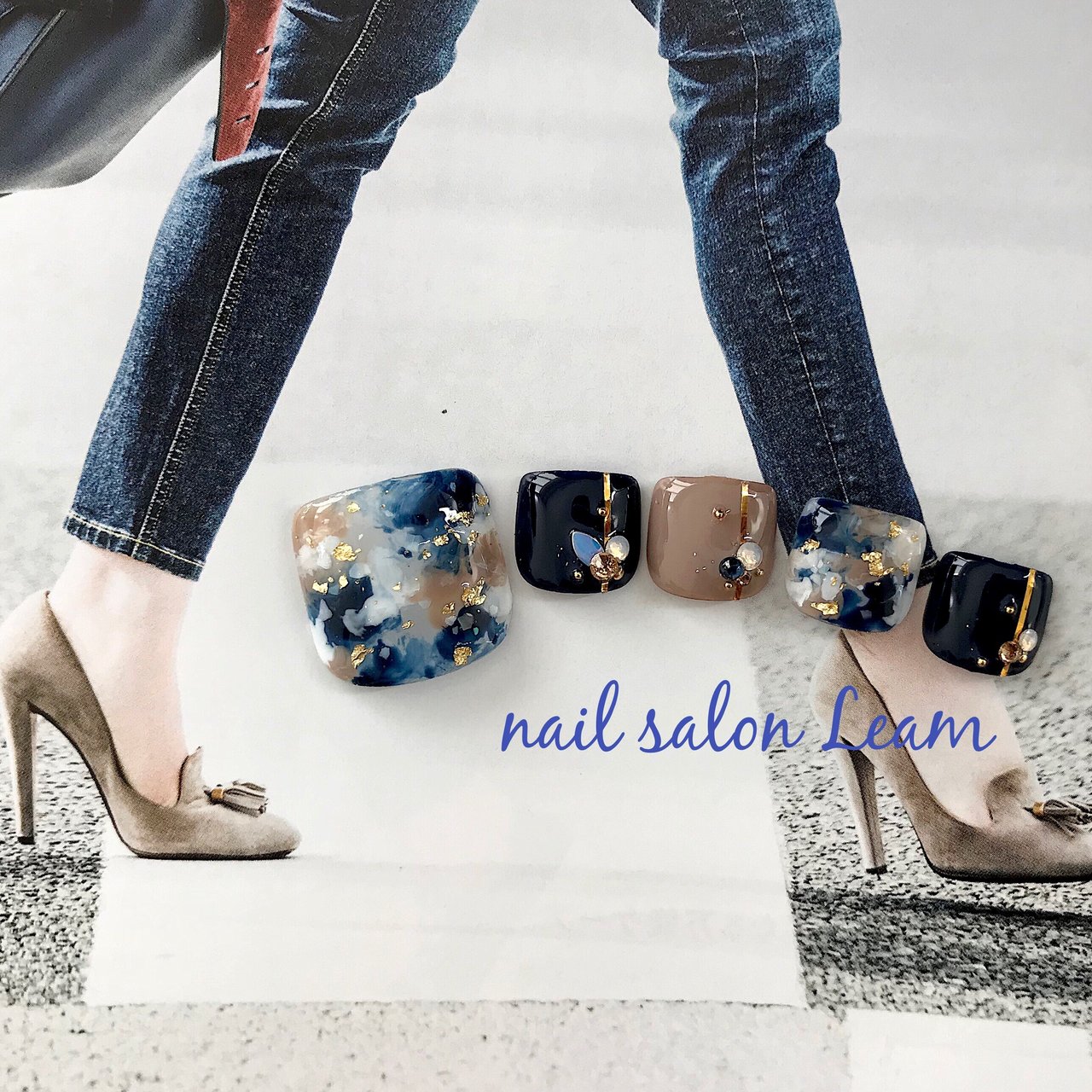 秋 冬 旅行 パーティー フット Nail Salon Leamのネイルデザイン No ネイルブック