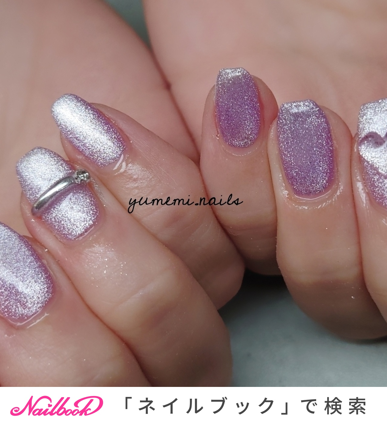 【着画あり】ハンドメイド　シンプルネイル　リングネイル　ハートネイル　大人キレイ 1280_lc