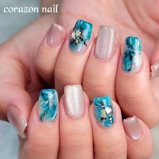 お客様ネイル💅 持ち込み画像を参考にアレンジ

☆ターコイズネイル☆

新色my&beeのchuruflash magとターコイズデザイン♪

90分コース

#ターコイズネイル
#チュルフラッシュネイル #マグネットネイル
#大理石ネイル
#スクエアネイル
#プライベートネイルサロン #corazonnail105 
#武蔵浦和ネイルサロン
#やり放題ネイル #持ち込み画像 

LINE➡️https://lin.ee/gSwuoo8 #夏 #旅行 #海 #リゾート #ハンド #フラッシュ #シェル #大理石 #マグネット #天然石 #ミディアム #スクエア #ホワイト #ベージュ #ターコイズ #ジェルネイル #お客様 #武蔵浦和　corazon nail #ネイルブック