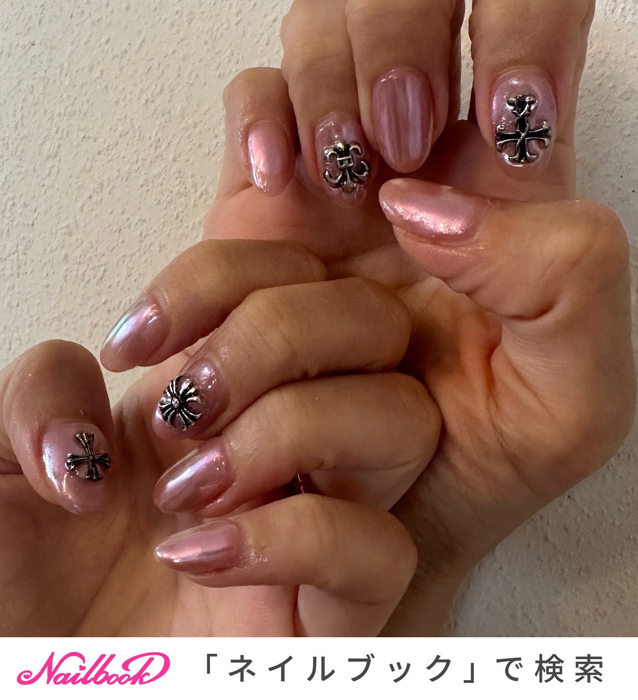 濃ピンク クロムハーツ ネイルパーツ 12個