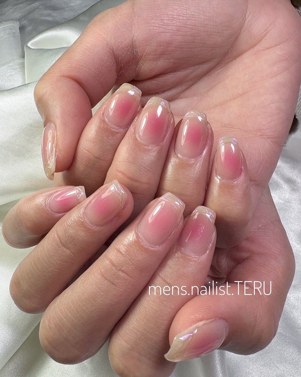 春/ハンド/チーク/オーロラ/ミディアム - 大阪北堀江Nail Salon 