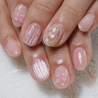 【011】ネイルチップ マグネットネイル 春 チューリップ 花 シンプル 011】ネイルチップ マグネットネイル 春 チューリップ 花 シンプル