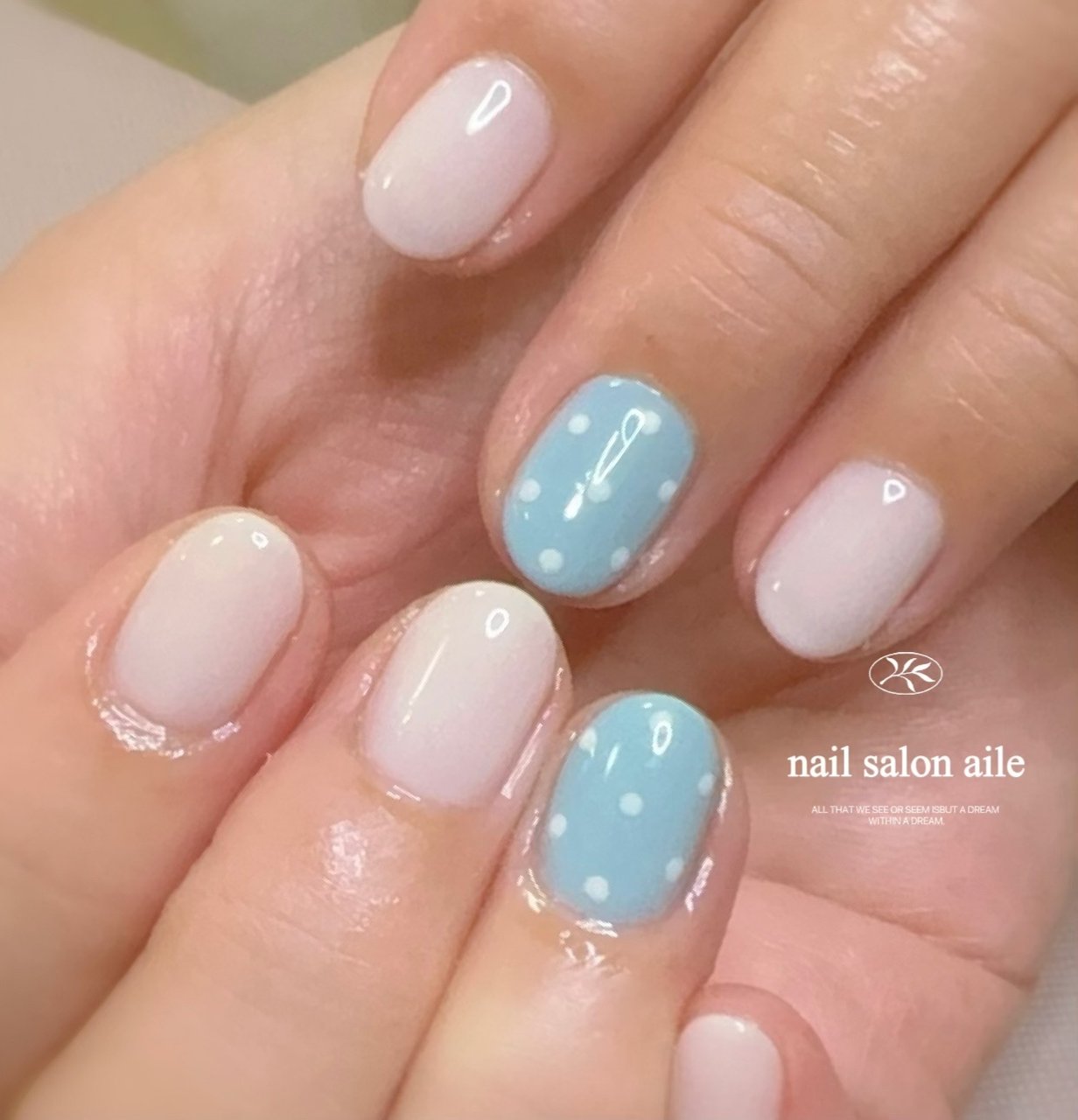 オールシーズン/ハンド/ワンカラー/ドット/ショート - Nail