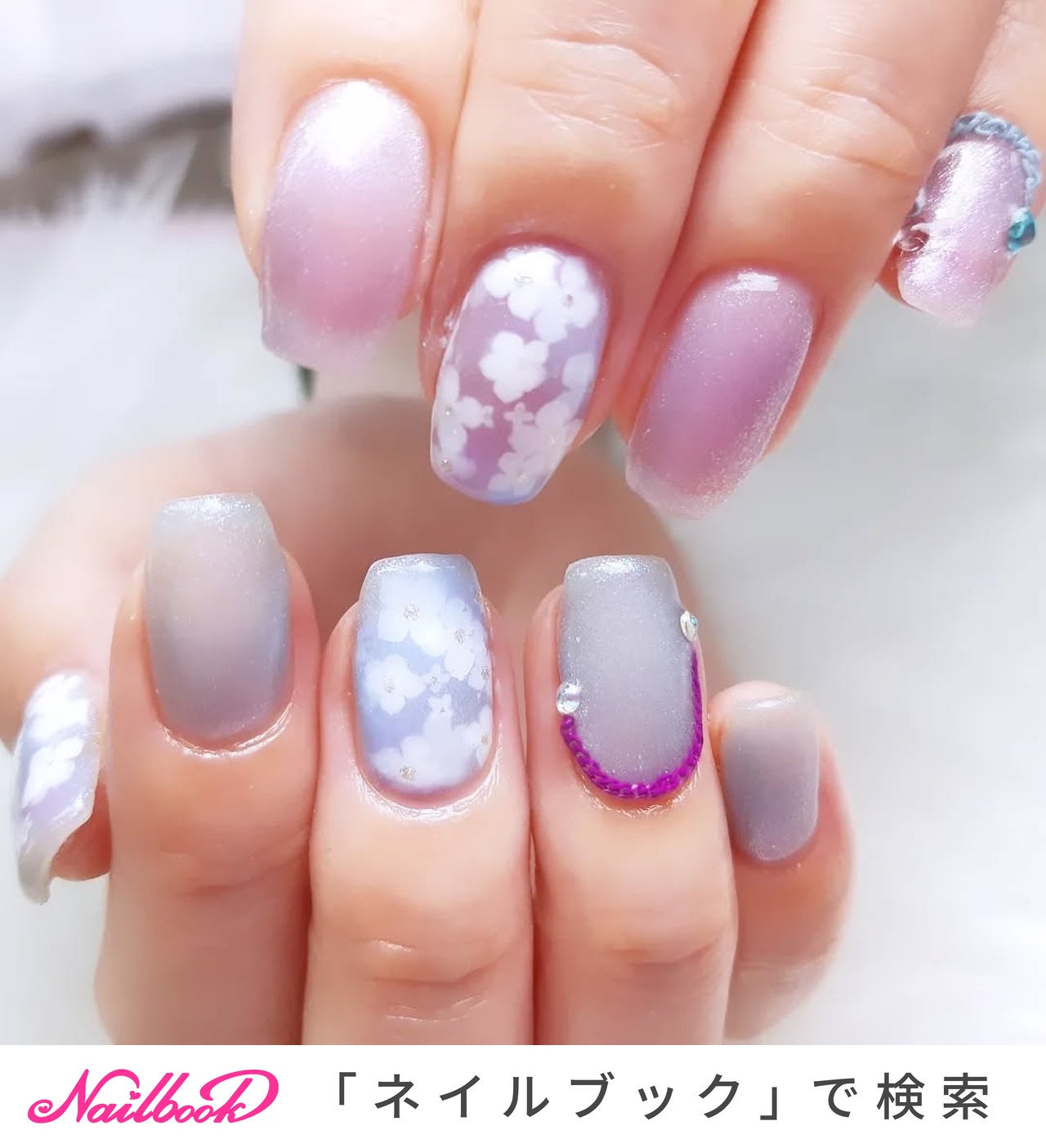 チェーン(ネックレス)/マグネットネイルのネイルデザイン｜ネイルブック
