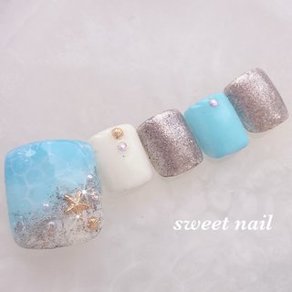 #6月ネイル#フットネイル #夏フットネイル #初夏ネイル#夏フット #伊勢崎　美爪・爪育ネイルサロン　sweet #ネイルブック
