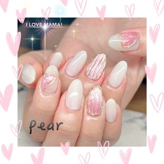 001】ネイルチップ マグネットネイル ミラーハート シンプルネイル
