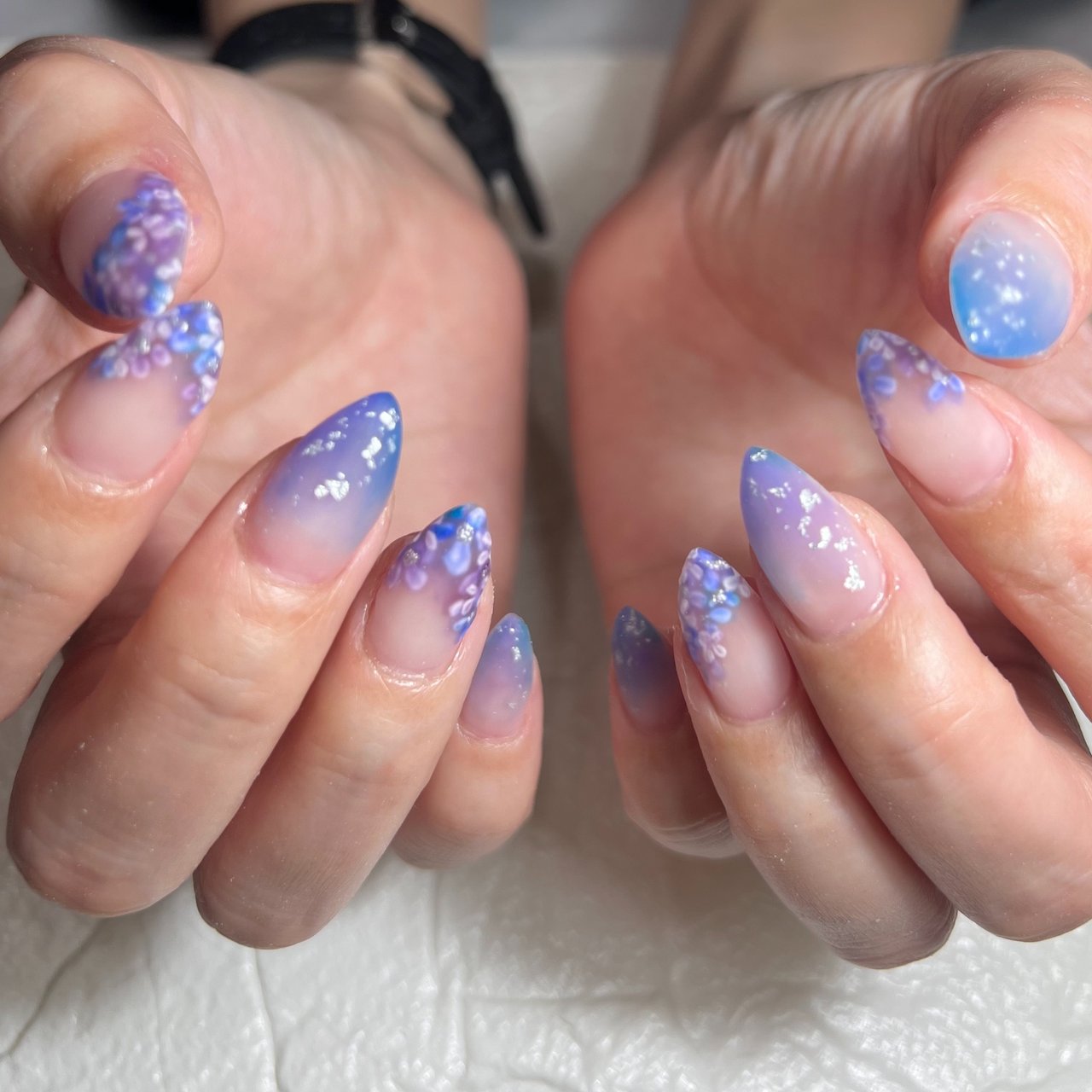 専用 ネイルデザイン ハンド/ブルー/パープル/シルバー/ジェルネイル - nail'smirac.☆林