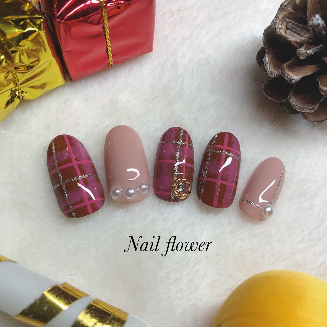 秋 冬 パーティー 女子会 ハンド Nail Flower ネイルフラワーのネイルデザイン No ネイルブック