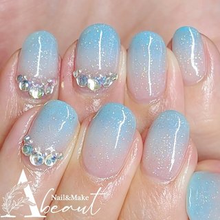 推し活/水色のネイルデザイン｜ネイルブック