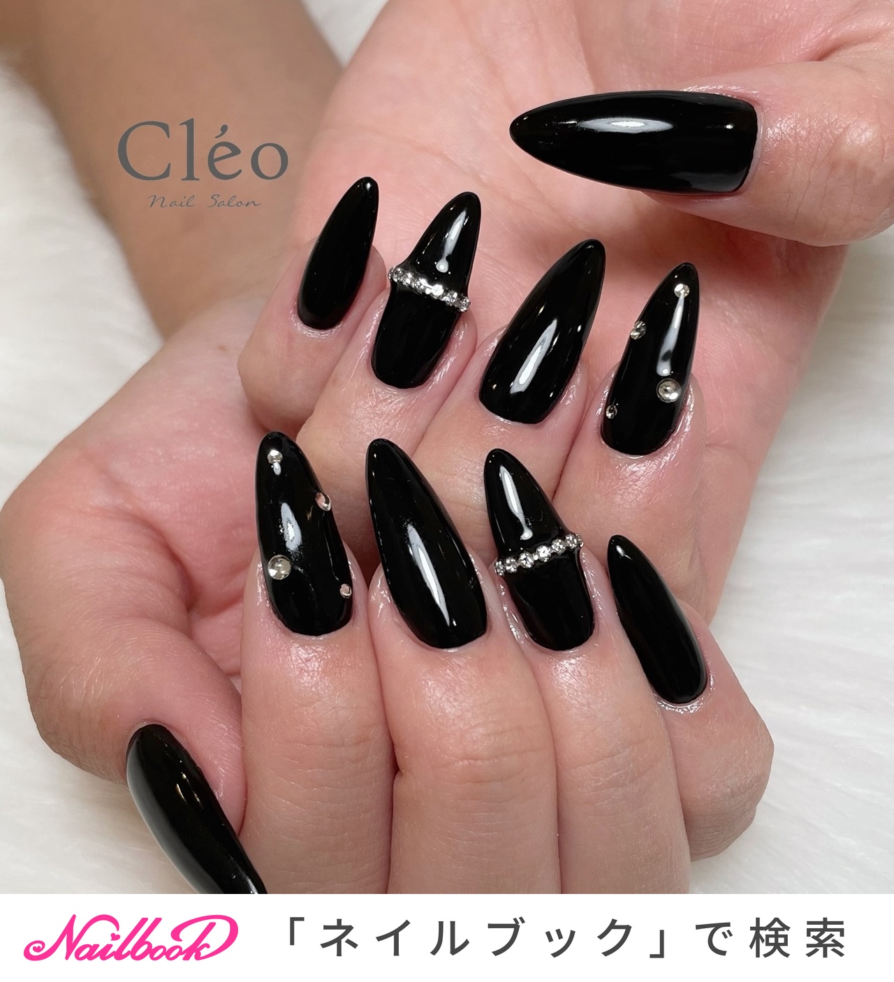 Auto Nail ジェルネイル機器 黒 ハンド/ショート/ブラック/シルバー/ジェルネイル - chi430の