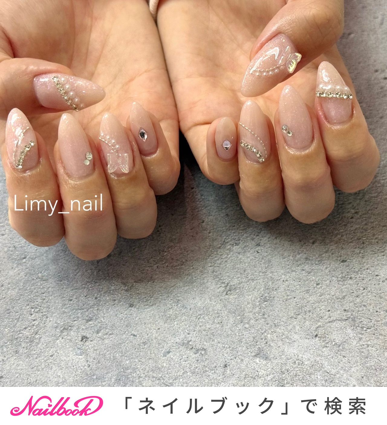 シルバー蝶デザイン ネイルチップ 蝶々/シルバーのネイルデザイン｜ネイルブック