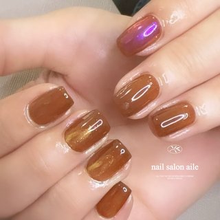 #茅ヶ崎ネイルサロン#ネイルサロンエール#甘沼#ジェルネイル#ハンド#ワンカラー#シンプル#ブラウン #オールシーズン #ハンド #ワンカラー #ミディアム #スクエア #ブラウン #ジェルネイル #お客様 #Nail salon aile #ネイルブック