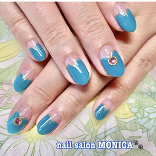 グリーンのハートフレンチネイル💅 #ハートフレンチ 
#フレンチネイル
#春ネイル #春 #夏 #グリーン #ターコイズ #nail salon MONICA 🐾 #ネイルブック