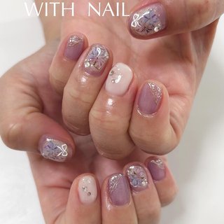 Rily様❁フルオーダーリボンデザイン ネイルチップ 4点セット