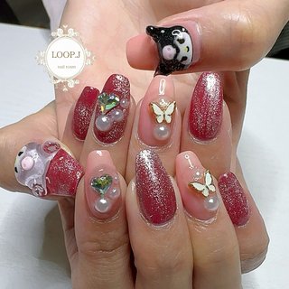 オーダーネイルチップNo.36 マグネット ハート可愛いデザイン