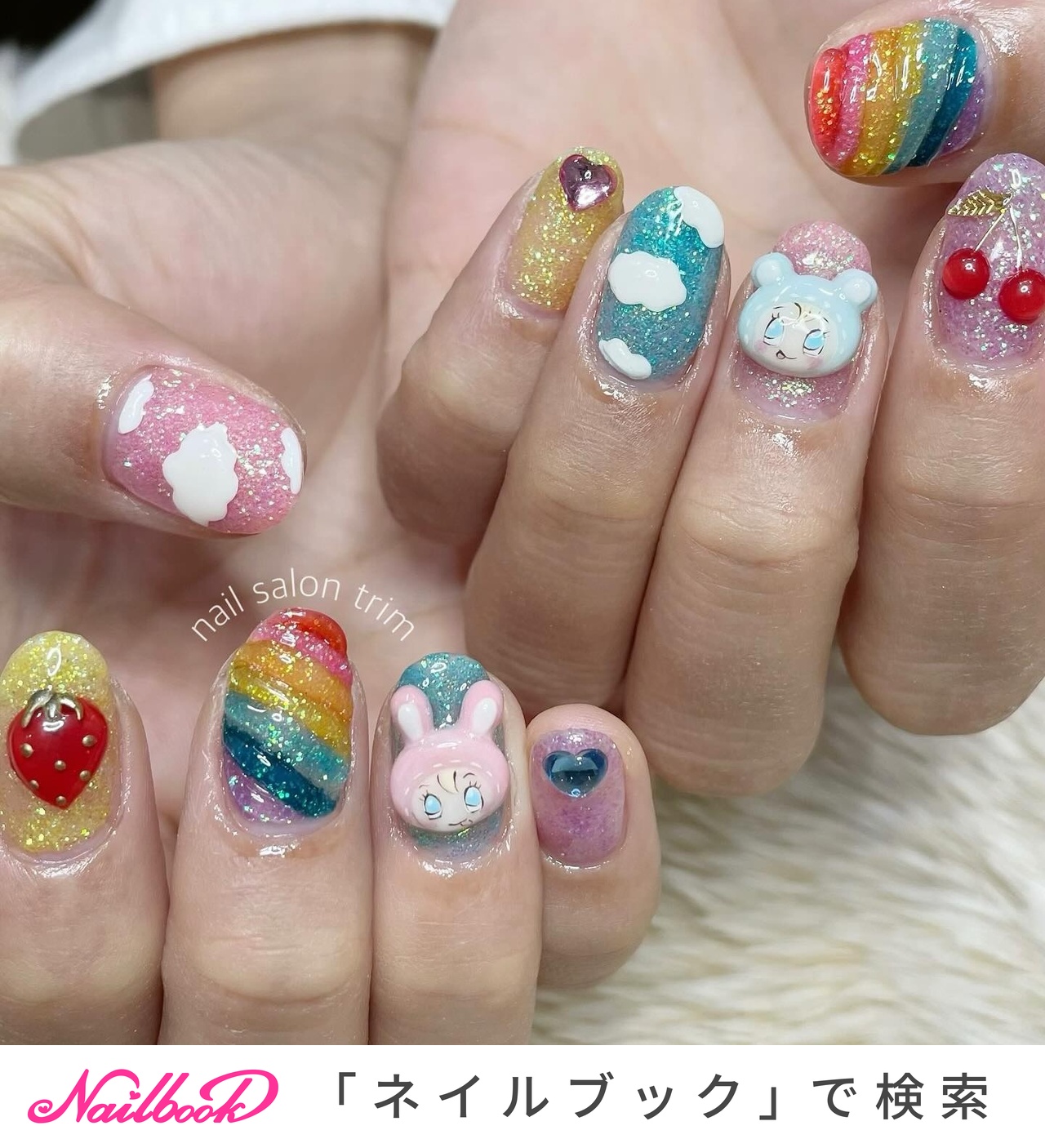 痛ネイル/水色/#ゆめかわのネイルデザイン｜ネイルブック