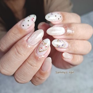 オーダーネイルチップNo.36 マグネット ハート可愛いデザイン