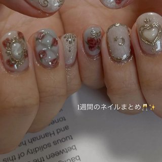 くすみグレージュピンクミラーグラデーション ワンホンニュアンス