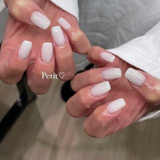 sak様　ホワイトワンカラー 2025年秋トレンド】ホワイト ワンカラーのネイルデザイン集