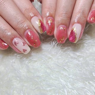 ネイルチップ オーダー ミラー マグネット ピンク ぷっくりハート 3d 韓国 ネイルチップ オーダー ミラー マグネット ピンク ぷっくりハート 3d