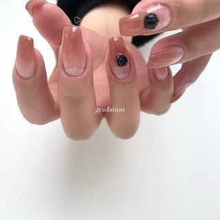 オーダーネイルチップ　ニュアンスリボンワンホン推しネイルマグネットno.70 オーダーネイルチップ ニュアンスリボンワンホン推しネイル