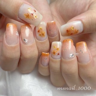 #オレンジネイル #5月ネイル #6月ネイル #nail #オフィス #キラキラ #グラデーション #シアー #スクエア #ハンド #ミディアム #初夏ネイル #夏 #大人 #手が綺麗に見えるネイル #梅雨 #梅雨ネイル #オールシーズン #オレンジ #手が綺麗に見えるネイル #夏 #梅雨 #オフィス #グラデーション #押し花 #大人 #キラキラ #シアー #ショート #スクエア #オレンジ #イエロー #パステル #まるみ #ネイルブック