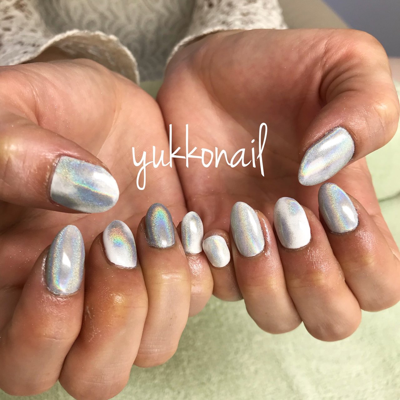 ワンカラー ユニコーン ホワイト シルバー カラフル Yukko Nailのネイルデザイン No ネイルブック