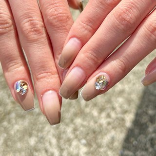 オーダー】ネイルチップマーブル水彩ネイル韓国ワンホンキラキラ