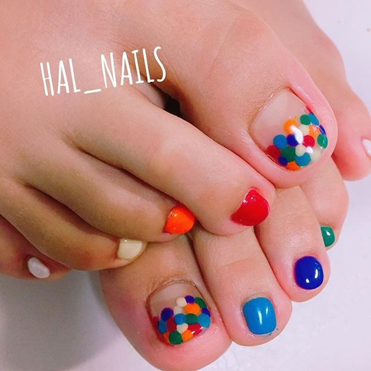 オールシーズン フット ドット カラフル ペディキュア Nail Salon 33 Mimi 我孫子店のネイルデザイン No ネイルブック