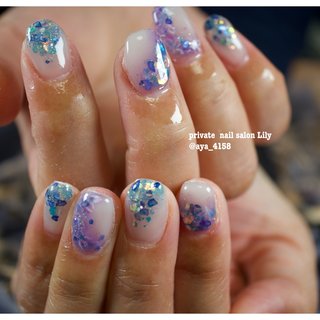 紫陽花カラーネイル🩵 
参考画像はprivate salon Utata nail様でした

素敵なデザインでした。
ありがとうございます


#紫陽花ネイル#梅雨ネイル #梅雨 #ハンド #グラデーション #シェル #シースルー #ニュアンス #キラキラ #ミディアム #スクエア #ホワイト #ブルー #パープル #ジェルネイル #お客様 #aya_4158 #ネイルブック
