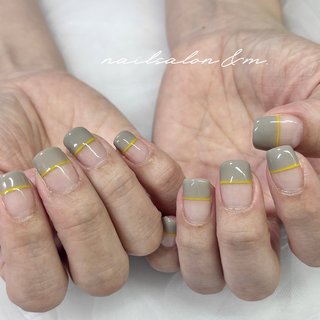 #nailsalonandm #京都ネイル #京都ネイルサロン #ネイルサロン京都 #京都市ネイルサロン #西京区ネイルサロン #桂ネイルサロン #京都ネイリスト #ネイリスト #nailist #シンプルネイル #フレンチ #変形フレンチ #グレー #オールシーズン #旅行 #女子会 #ハンド #フレンチ #変形フレンチ #ショート #スクエア #イエロー #グレー #ジェルネイル #MiKi🥀 #ネイルブック
