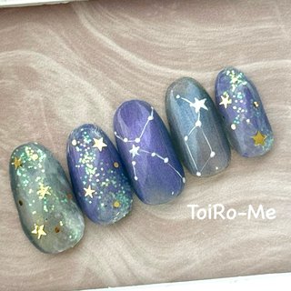 人気順｜マグネット/ブルー/オーロラパウダーのネイルデザイン｜ネイル