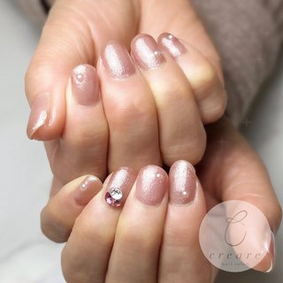 ハートスワロフスキーのキラキラデザイン♡別府市ネイルサロン