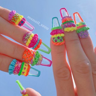 3dネイルパーツ ネイルパーツ レース フリフリ 話題ワンホンネイル】フリルネイルを8分で仕上げます♡時短する