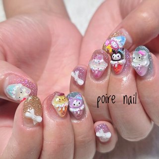 人気順｜カラフル(レインボー)/#サンリオのネイルデザイン