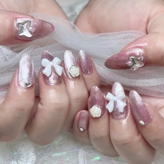 15))バタフライネイル フレンチガーリー うねうねミラー ハート ネイルチップ 15))バタフライネイル フレンチガーリー うねうねミラー ハート