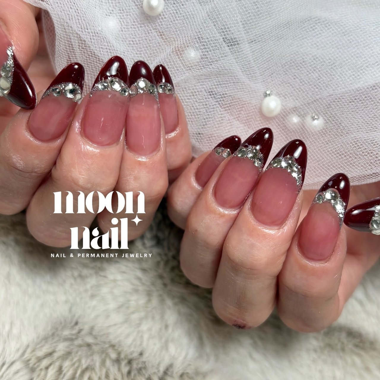フレンチ/キラキラ/ワンホン/韓国 - MOON.NAILのネイルデザイン[No