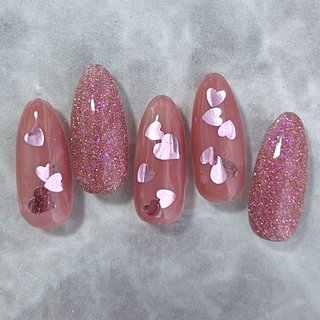 ハート埋めつくしのネイルデザイン｜ネイルブック