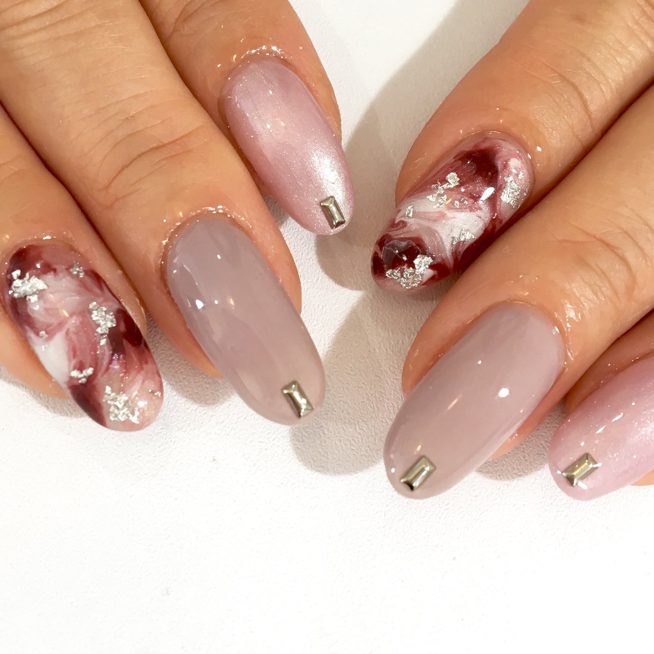 秋 冬 ハンド マーブル ミディアム 松本市ネイルサロンnail Atelier Spica ネイルアトリエスピカ のネイル デザイン No ネイルブック