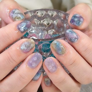 ♡タイダイとニットの大人ネイル♡ ネイルチップ　ハンドメイド ♡タイダイとニットの大人ネイル♡ ネイルチップハンドメイド