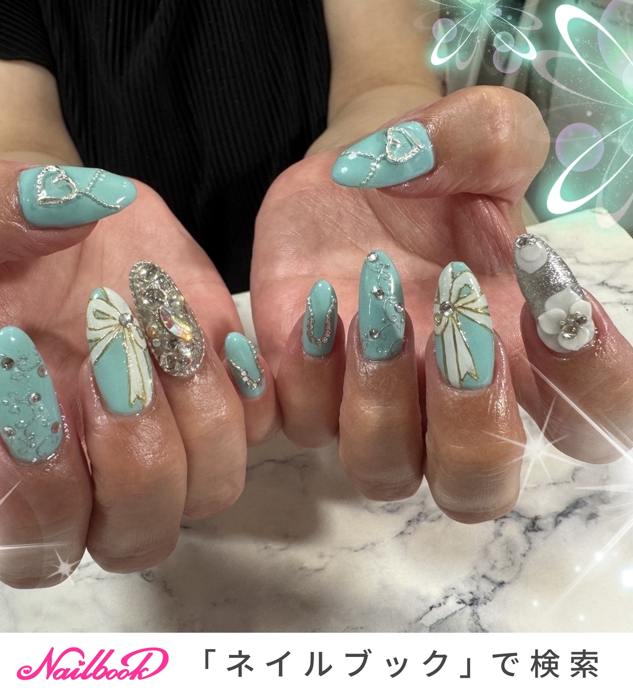 ティファニーブルーネイルのネイルデザイン(3ページ目)｜ネイルブック