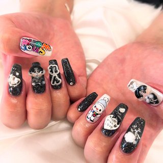 オーダー】ネイルチップ ワンホン韓国 キラキラぷっくりリボン Y2K