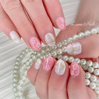 ♡リボンとお花で春ネイル♡ ネイルチップ　ハンドメイド c1b2eed4cd5ea7f771be976c309969